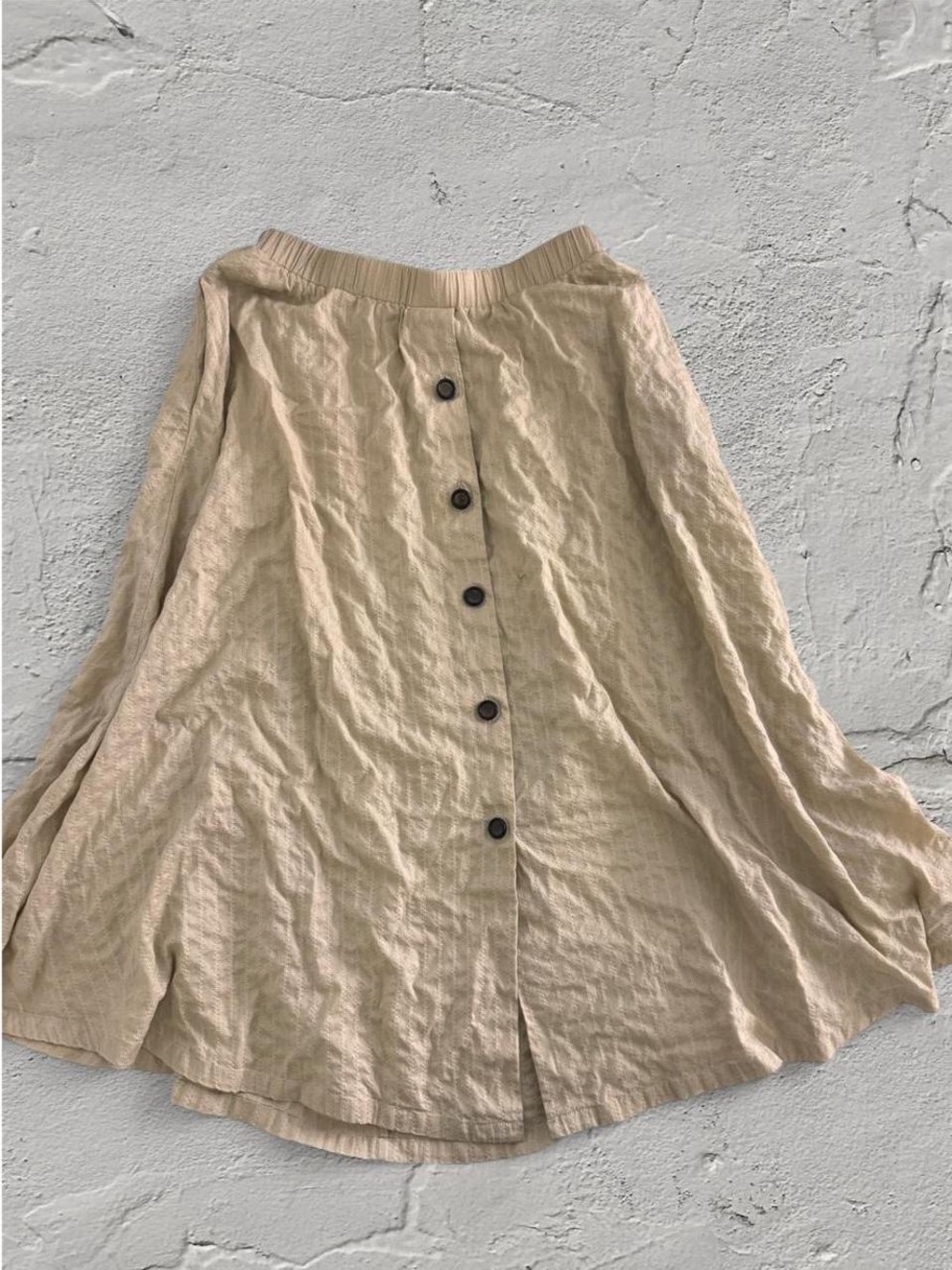 Dolce Vita Neutral Beige Button-Front Midi Skirt